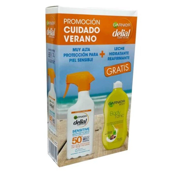Delial Protector Solar Piel Sensible spray 300 ml + Leche Hidratante Reafirmante 400 ml
